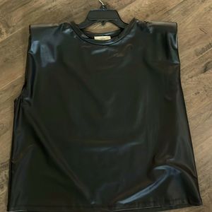 Women’s Faux Leather Top Sz Large
